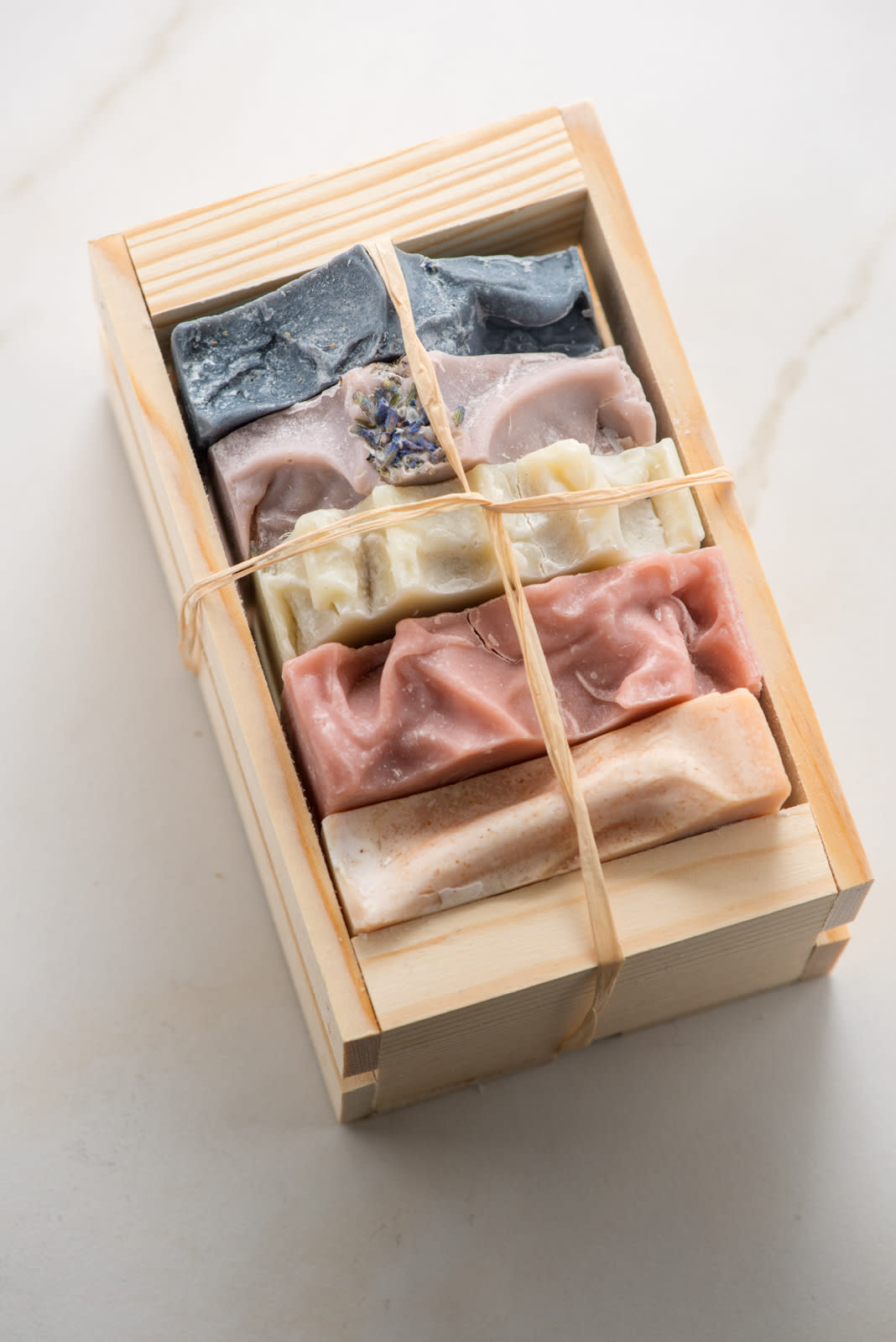 5 Soap Gift Set with Custom Wooden Mini Crate
