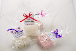 Wedding Favors with Personalized Labels | Sugar Scrub Cubes